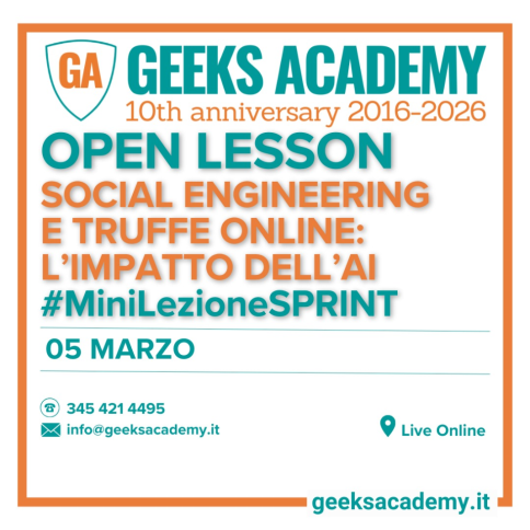 Mini Lezione Sprint - Social Engineering e truffe online: l’impatto dell&rsquo;AI.