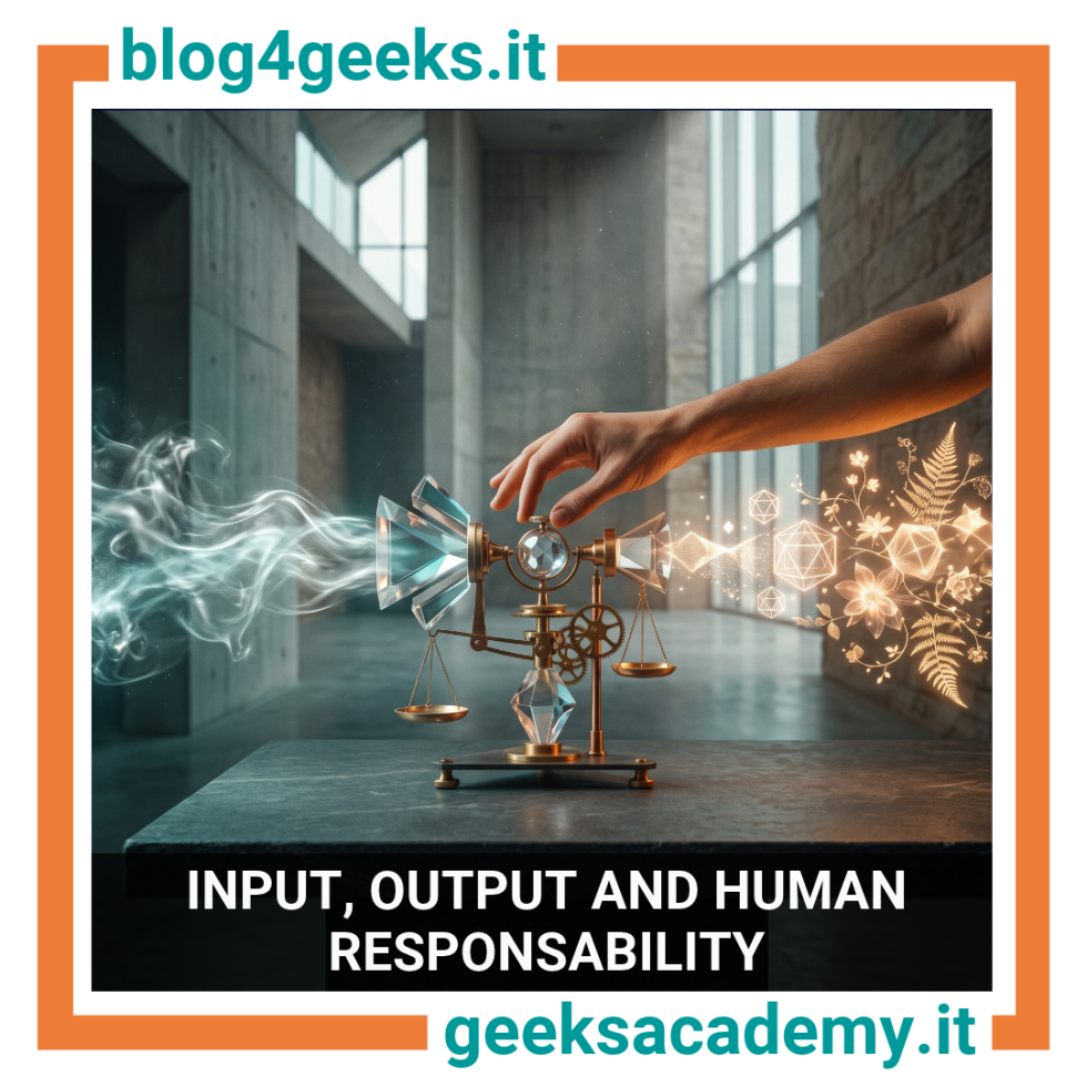 INPUT, OUTPUT AND HUMAN RESPONSABILITY IN AI SYSTEMS